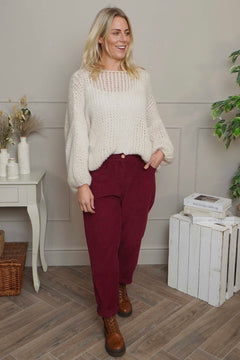 Carmella Needlecord Trousers Wine