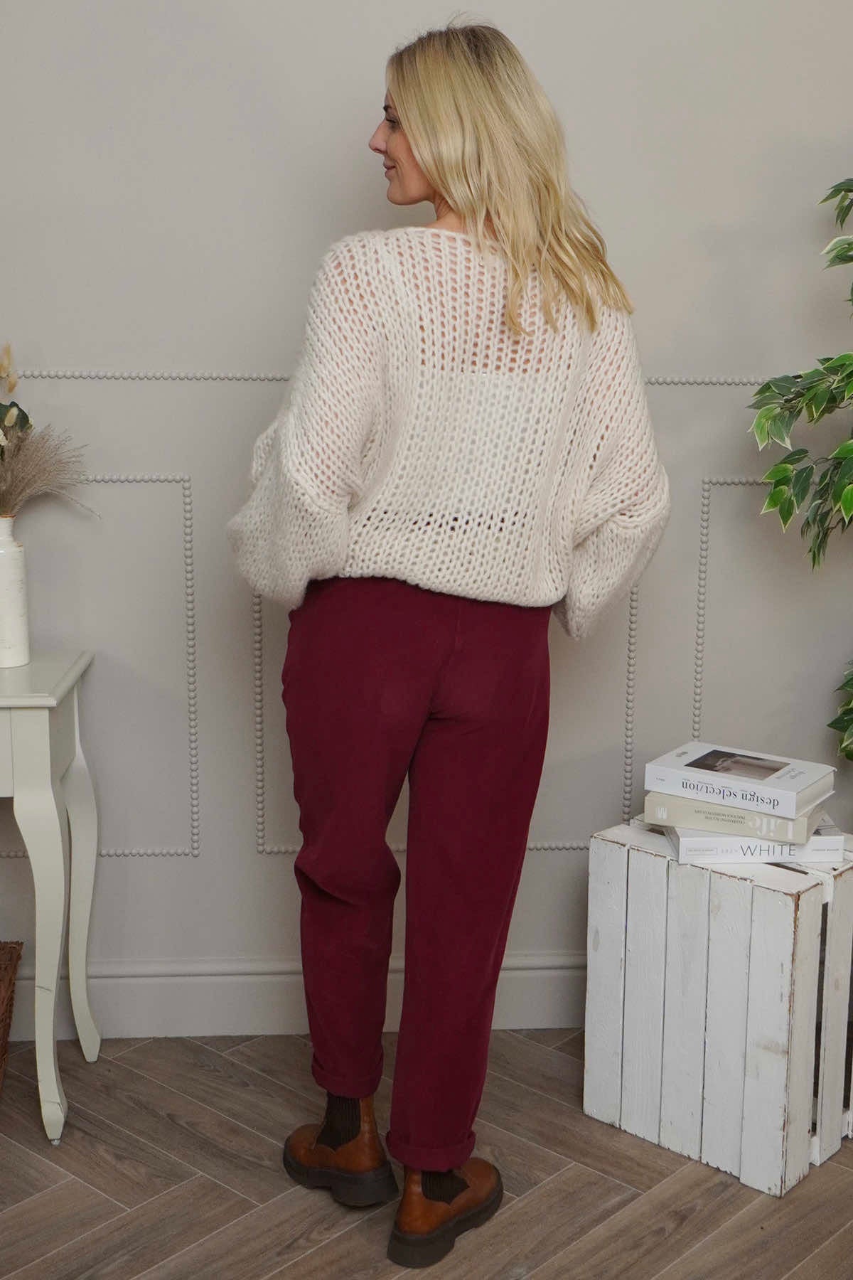 Carmella Needlecord Trousers Wine