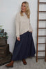 Wilfreda Puffball Cotton Skirt Navy