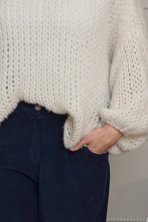 Carmella Needlecord Trousers Navy - Image 3