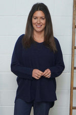Lynna V-Neck Jumper Navy Navy - Lynna V-Neck Jumper Navy
