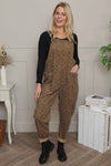 Pabo Leopard Needlecord Dungarees Camel