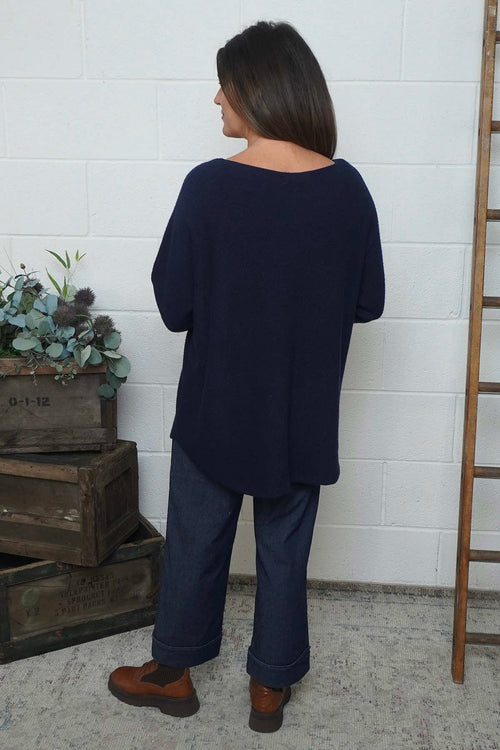 Lynna V-Neck Jumper Navy - Image 4