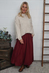 Wilfreda Puffball Cotton Skirt Wine