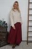 Wilfreda Puffball Cotton Skirt Wine