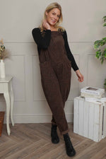 Pabo Leopard Needlecord Dungarees Cocoa Cocoa - Pabo Leopard Needlecord Dungarees Cocoa
