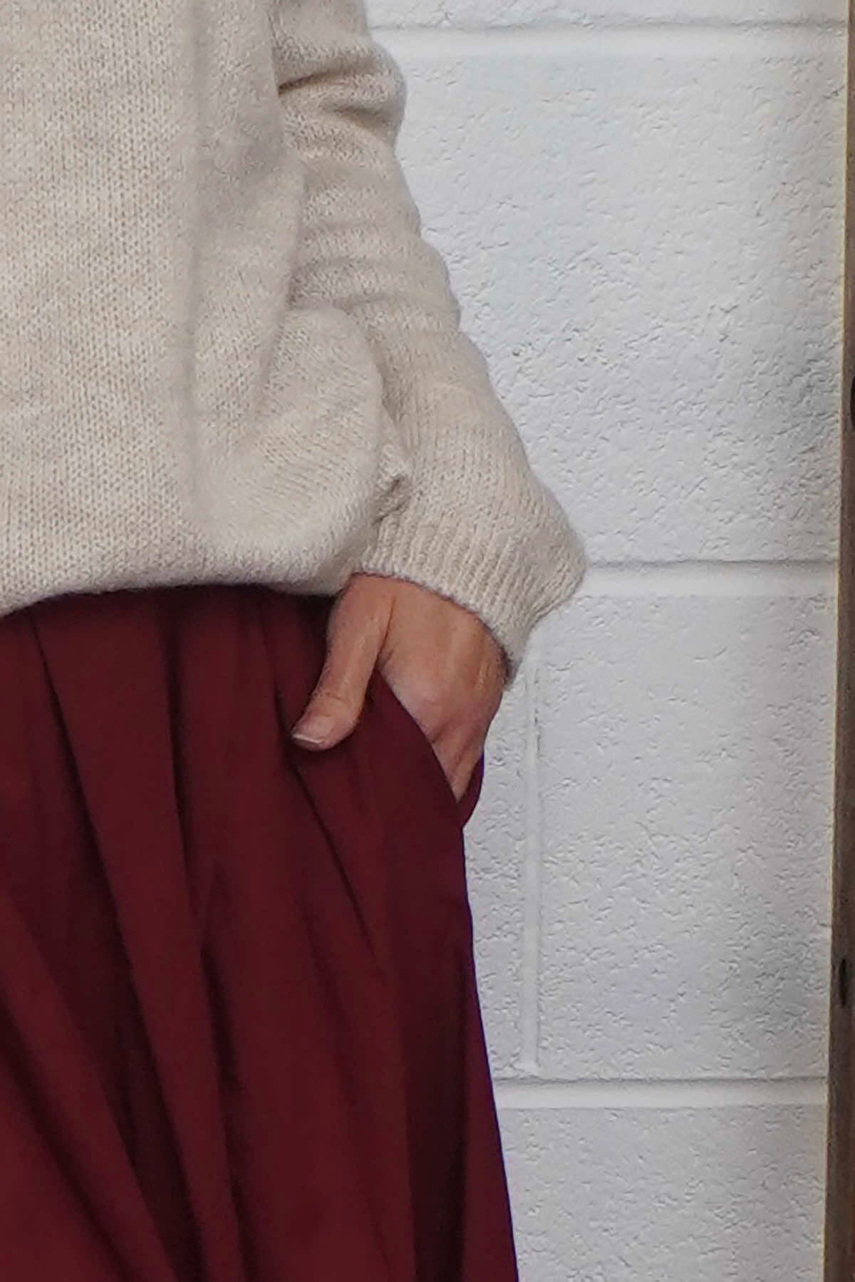 Wilfreda Puffball Cotton Skirt Wine