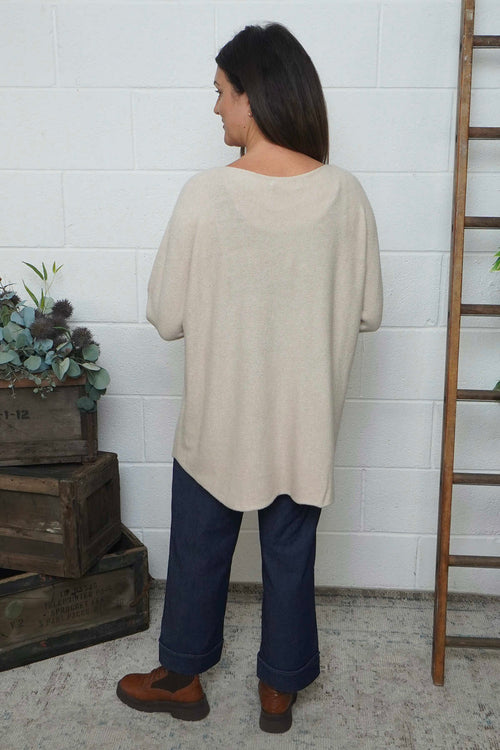 Lynna V-Neck Jumper Stone - Image 4