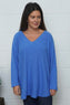 Lynna V-Neck Jumper Blue
