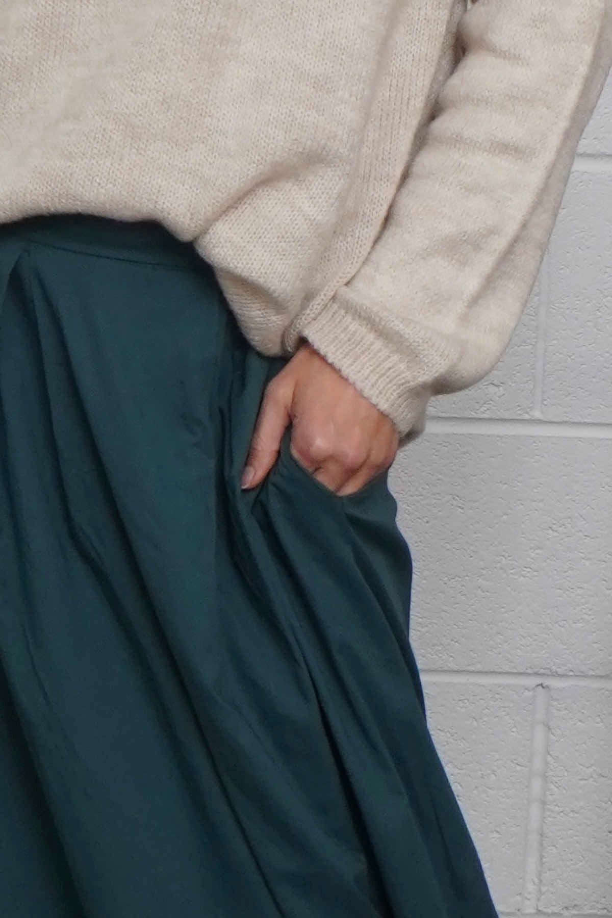 Wilfreda Puffball Cotton Skirt Teal