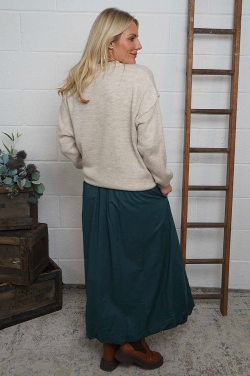 Wilfreda Puffball Cotton Skirt Teal - Image 4
