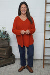 Lynna V-Neck Jumper Burnt Orange