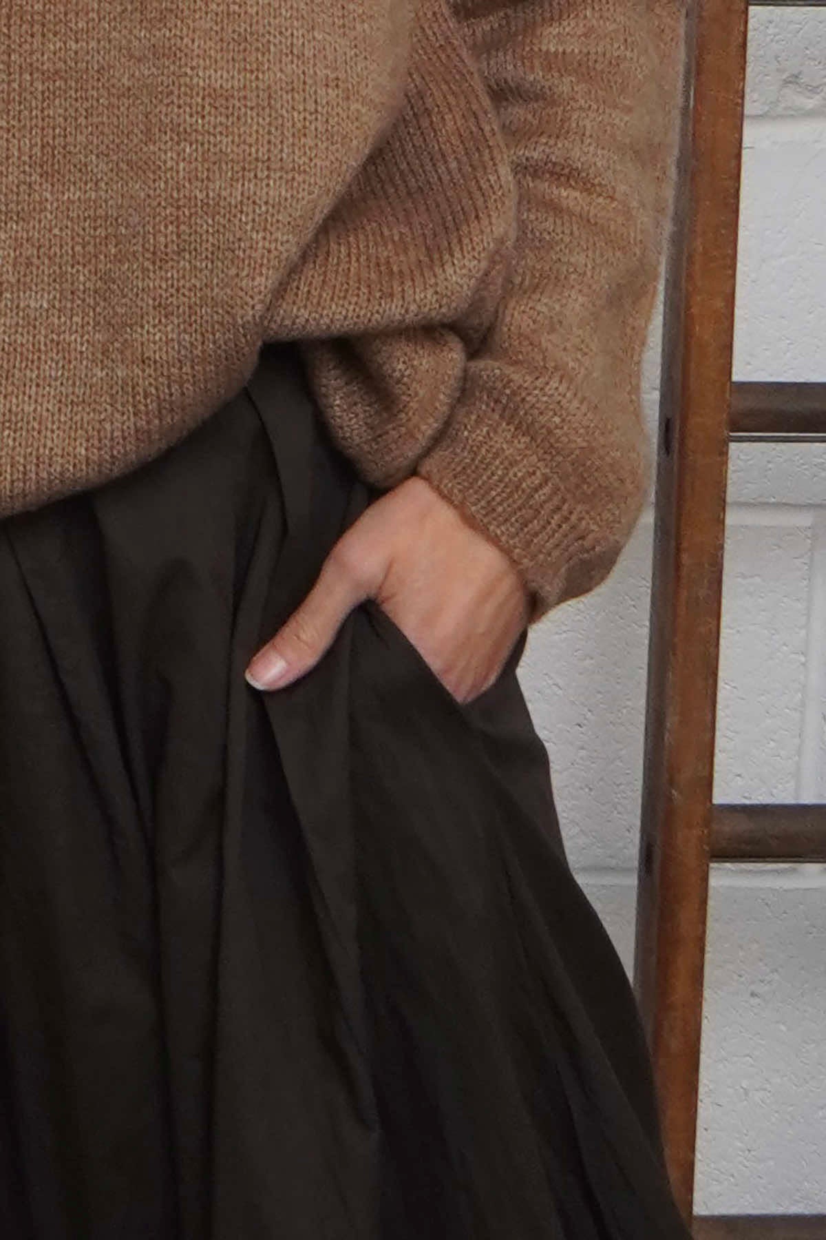 Wilfreda Puffball Cotton Skirt Cocoa