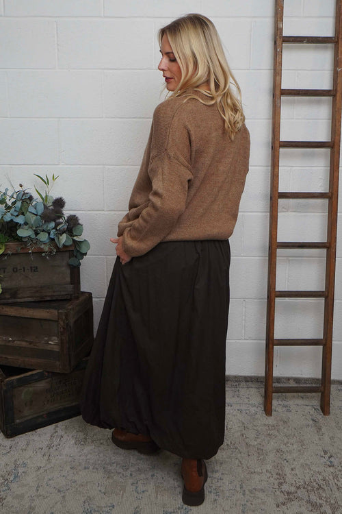 Wilfreda Puffball Cotton Skirt Cocoa - Image 4