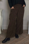 Sidonie Leopard Needlecord Trousers Cocoa