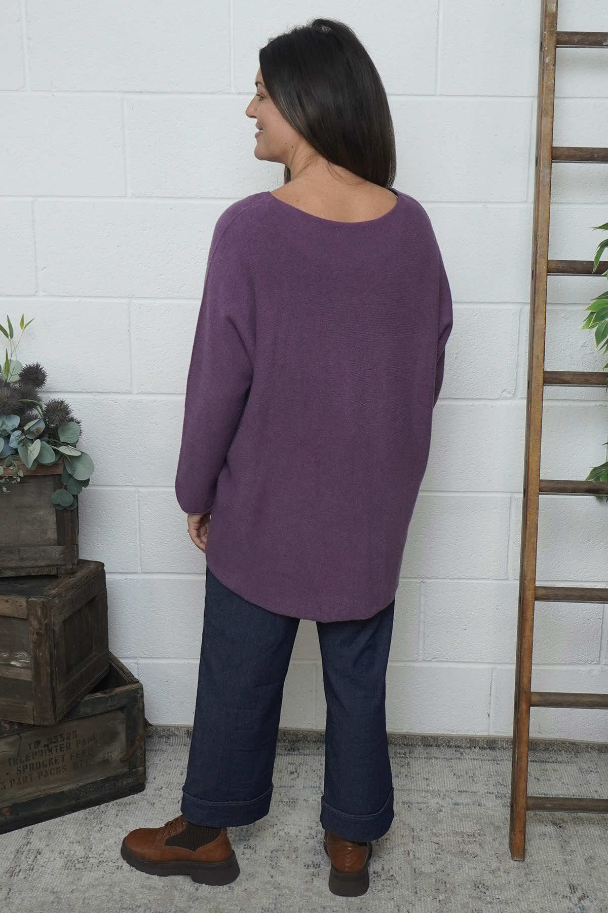 Lynna V-Neck Jumper Purple
