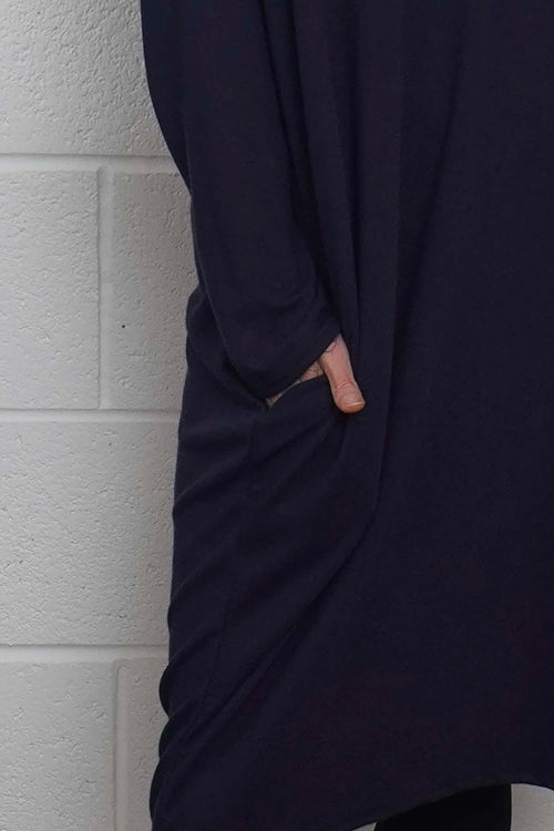 Linzi V-Neck Dress Navy - Image 3