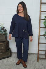 Laurissa Cotton Top Navy Navy - Laurissa Cotton Top Navy