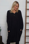 Linzi V-Neck Dress Black