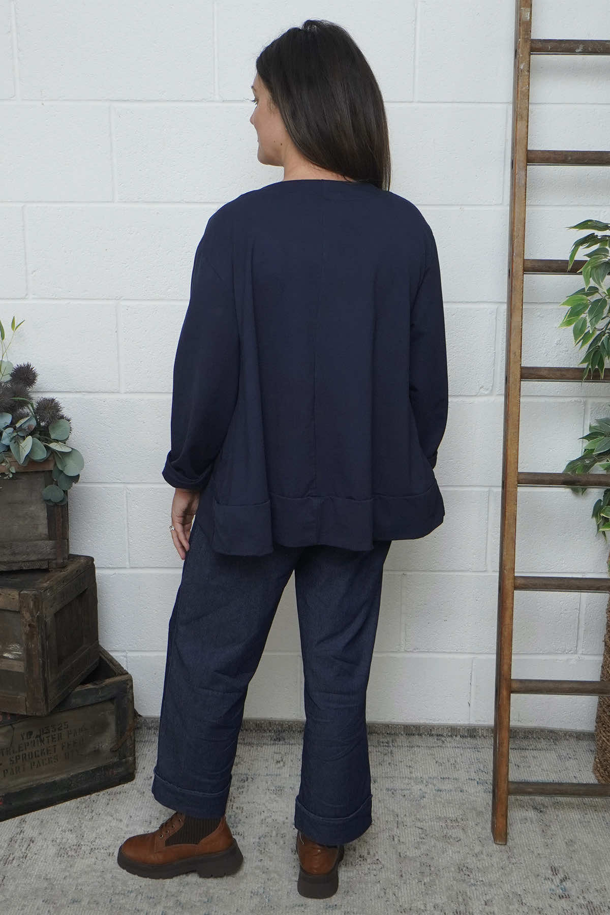 Laurissa Cotton Top Navy