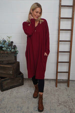 Linzi V-Neck Dress Wine Wine - Linzi V-Neck Dress Wine