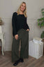 Sidonie Leopard Needlecord Trousers Khaki