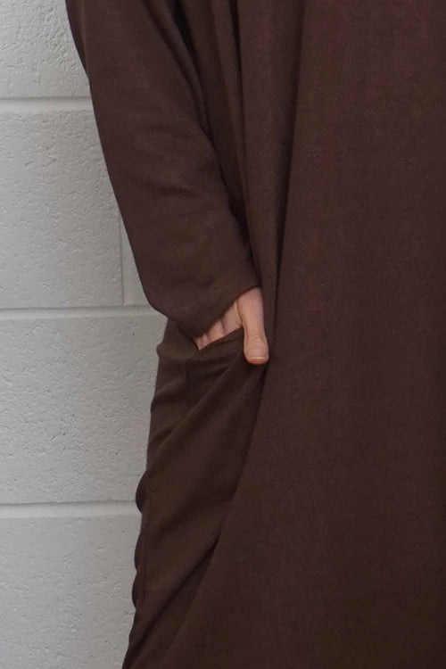 Linzi V-Neck Dress Cocoa - Image 3