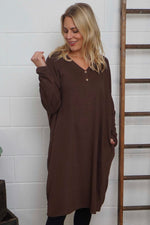 Linzi V-Neck Dress Cocoa Cocoa - Linzi V-Neck Dress Cocoa