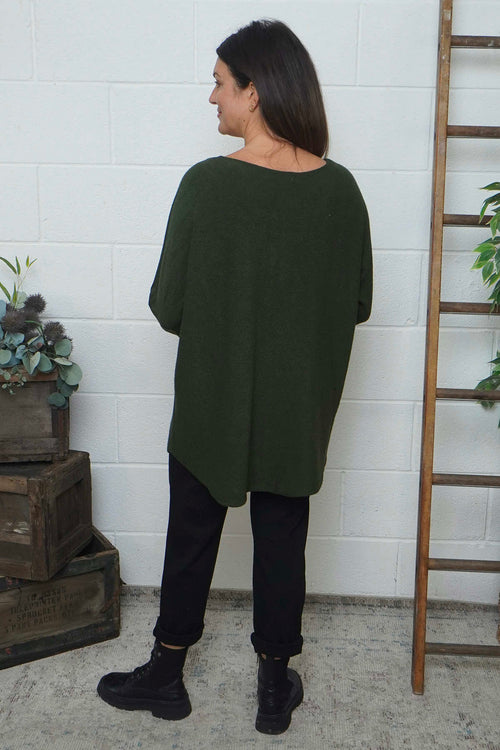 Lynna V-Neck Jumper Khaki - Image 4