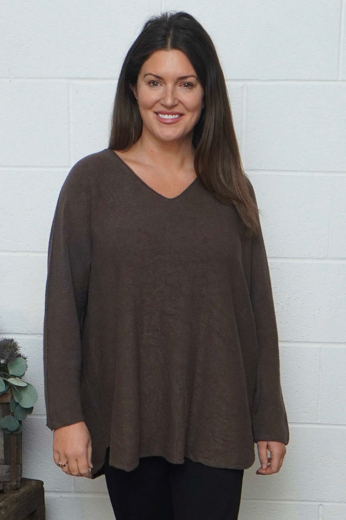Lynna V-Neck Jumper Cocoa