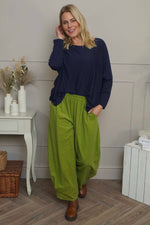 Maddie Needlecord Trousers Olive Olive - Maddie Needlecord Trousers Olive