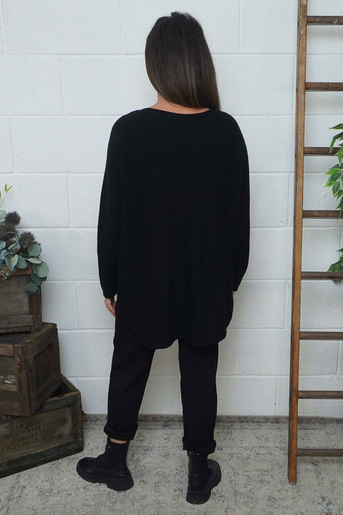 Lynna V-Neck Jumper Black - Image 4