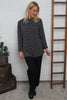 Lyssa Cowl Neck Stripe Top Mid Grey