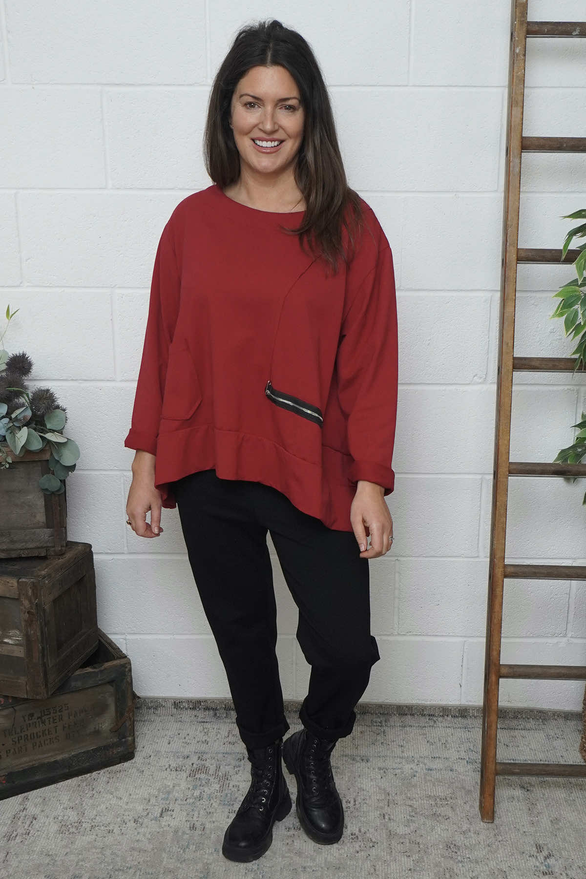 Laurissa Cotton Top Red