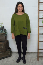 Laurissa Cotton Top Olive Olive - Laurissa Cotton Top Olive