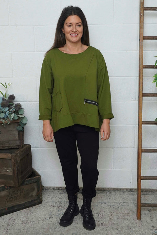 Laurissa Cotton Top Olive