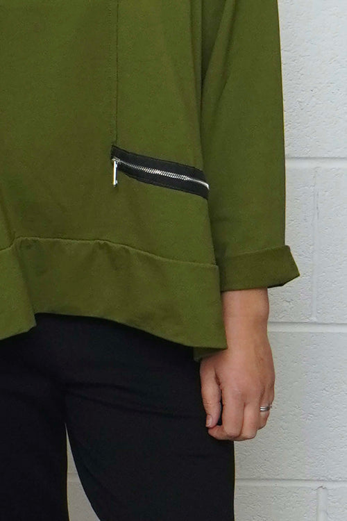 Laurissa Cotton Top Olive - Image 3