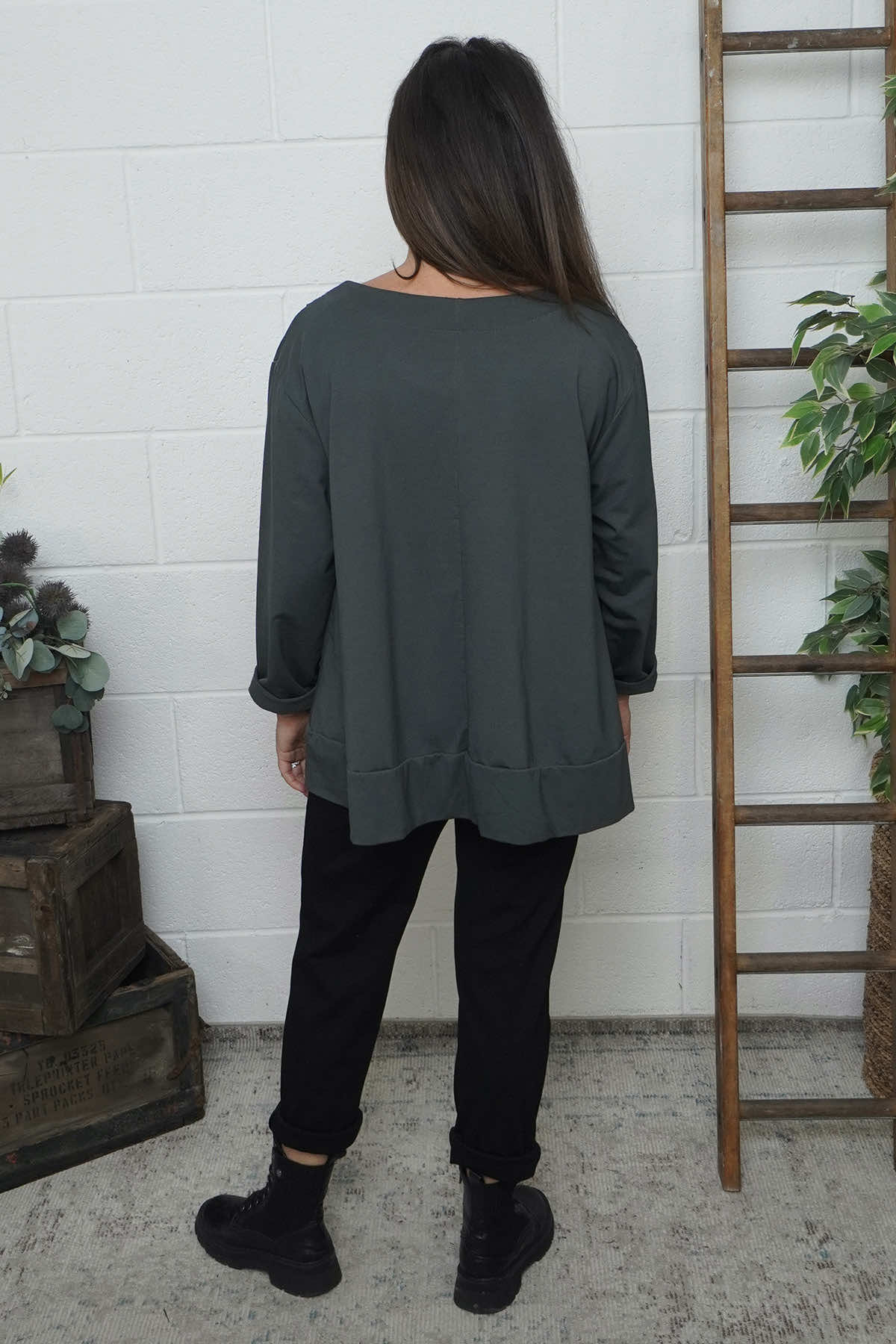 Laurissa Cotton Top Charcoal