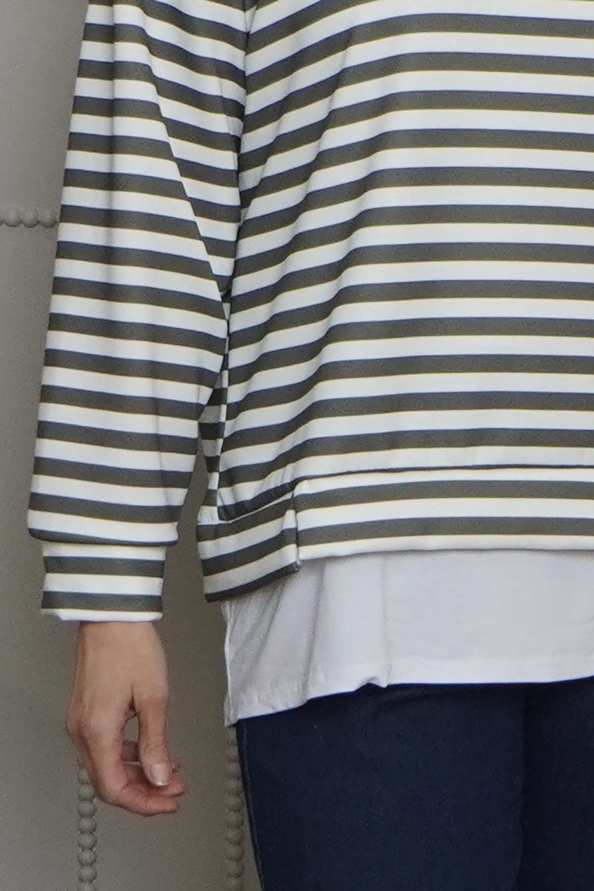 Capricia Stripe Top Khaki