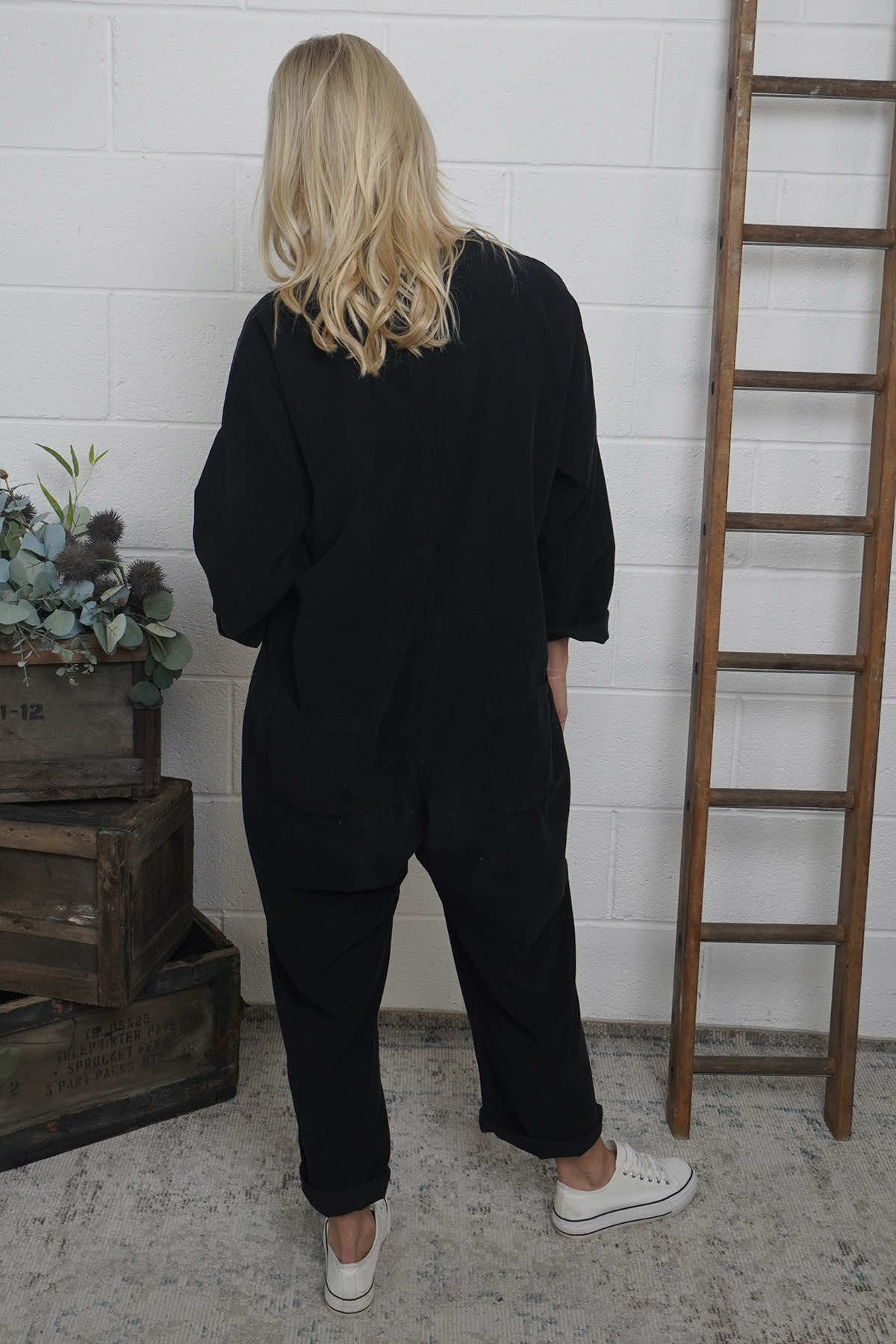 Paulton Needlecord Boilersuit Black