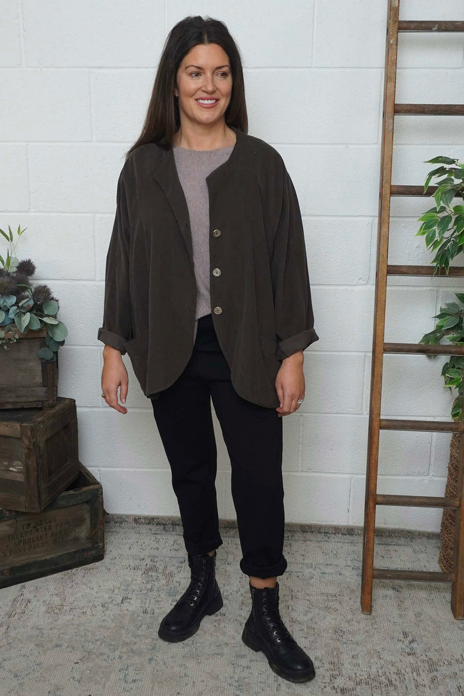 Leila Needlecord Jacket Cocoa