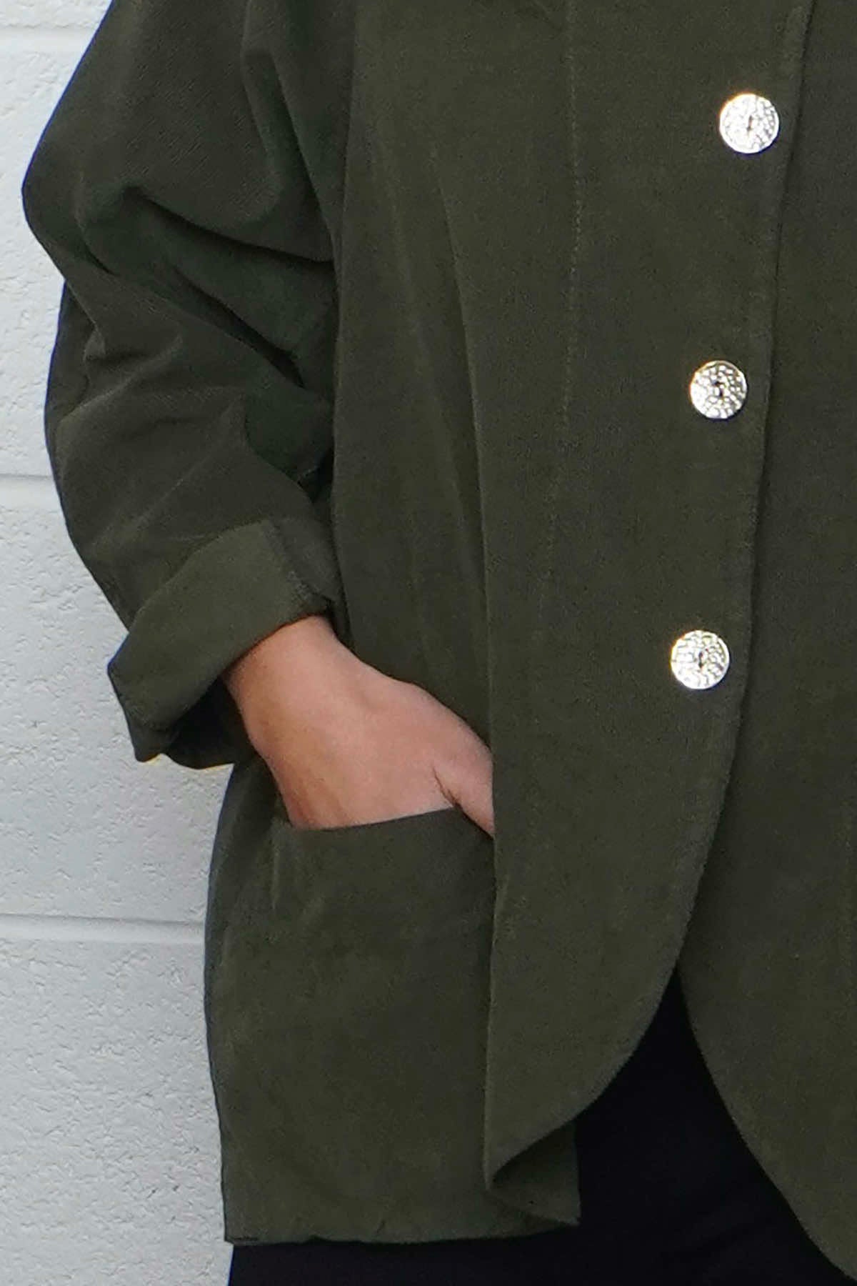 Leila Needlecord Jacket Khaki