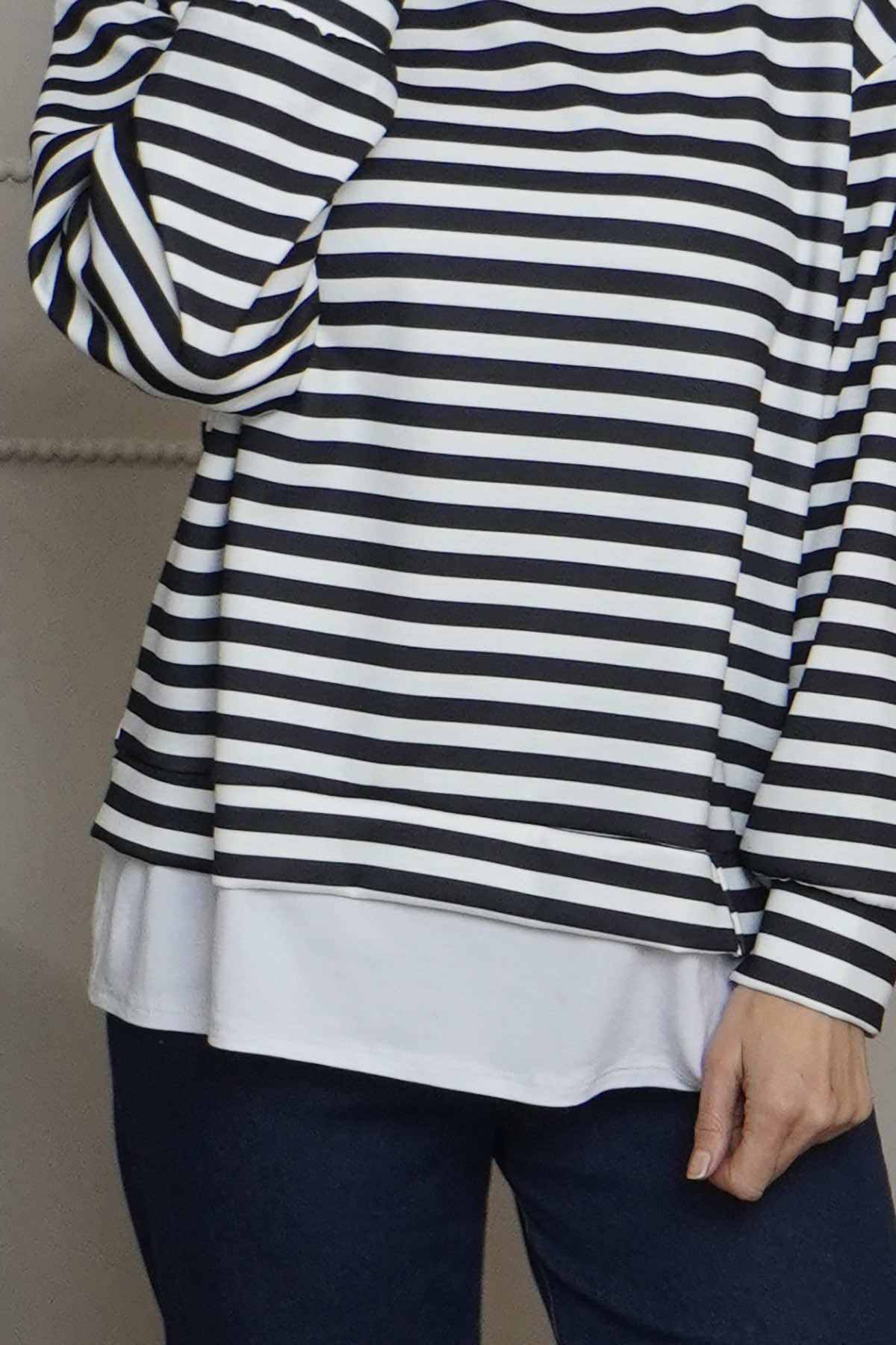 Capricia Stripe Top Black