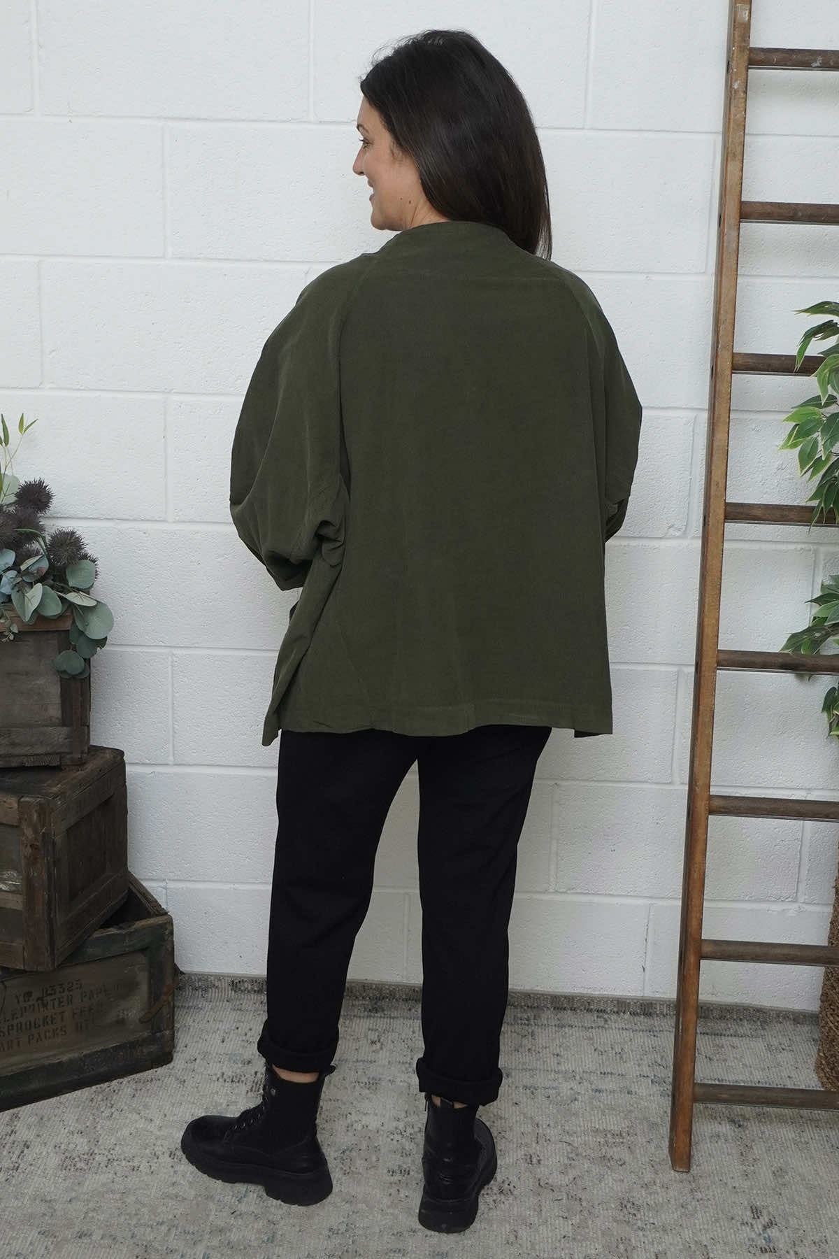 Leila Needlecord Jacket Khaki