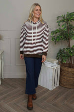 Selena Stripe Hooded Top Cocoa Cocoa - Selena Stripe Hooded Top Cocoa