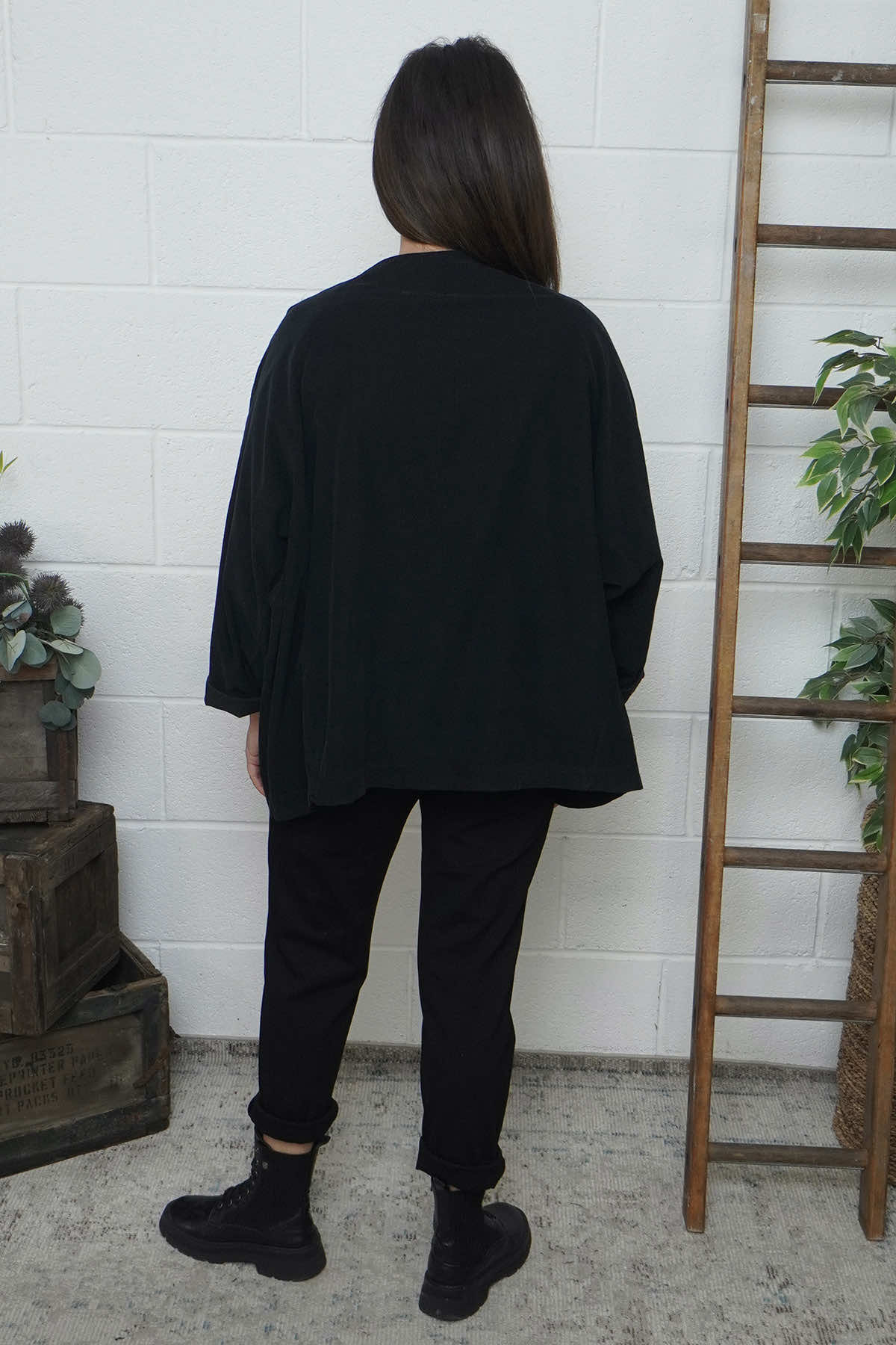 Leila Needlecord Jacket Black