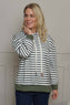 Selena Stripe Hooded Top Khaki