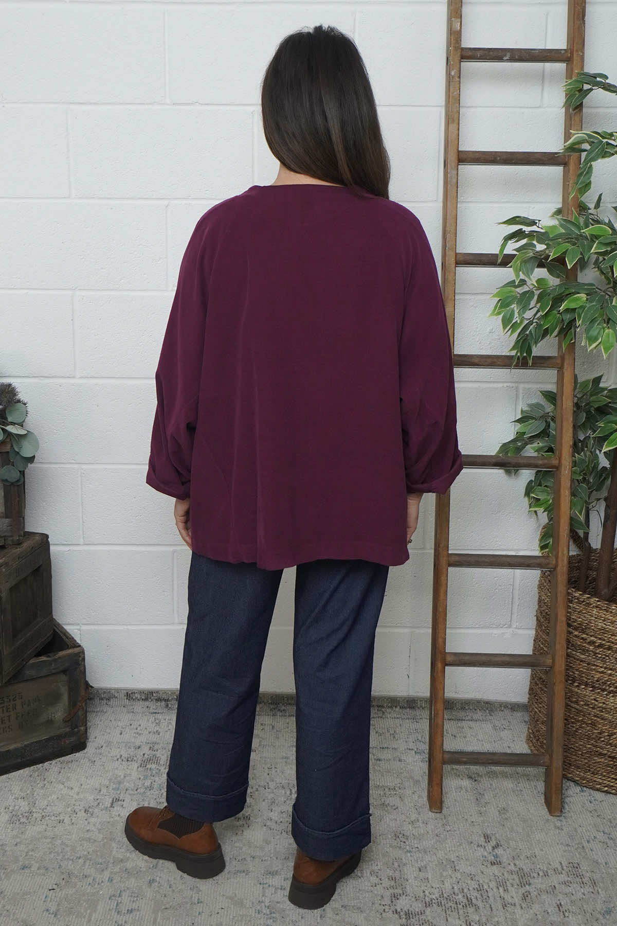 Leila Needlecord Jacket Burgundy