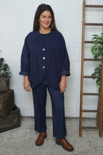 Leila Needlecord Jacket Navy Navy - Leila Needlecord Jacket Navy