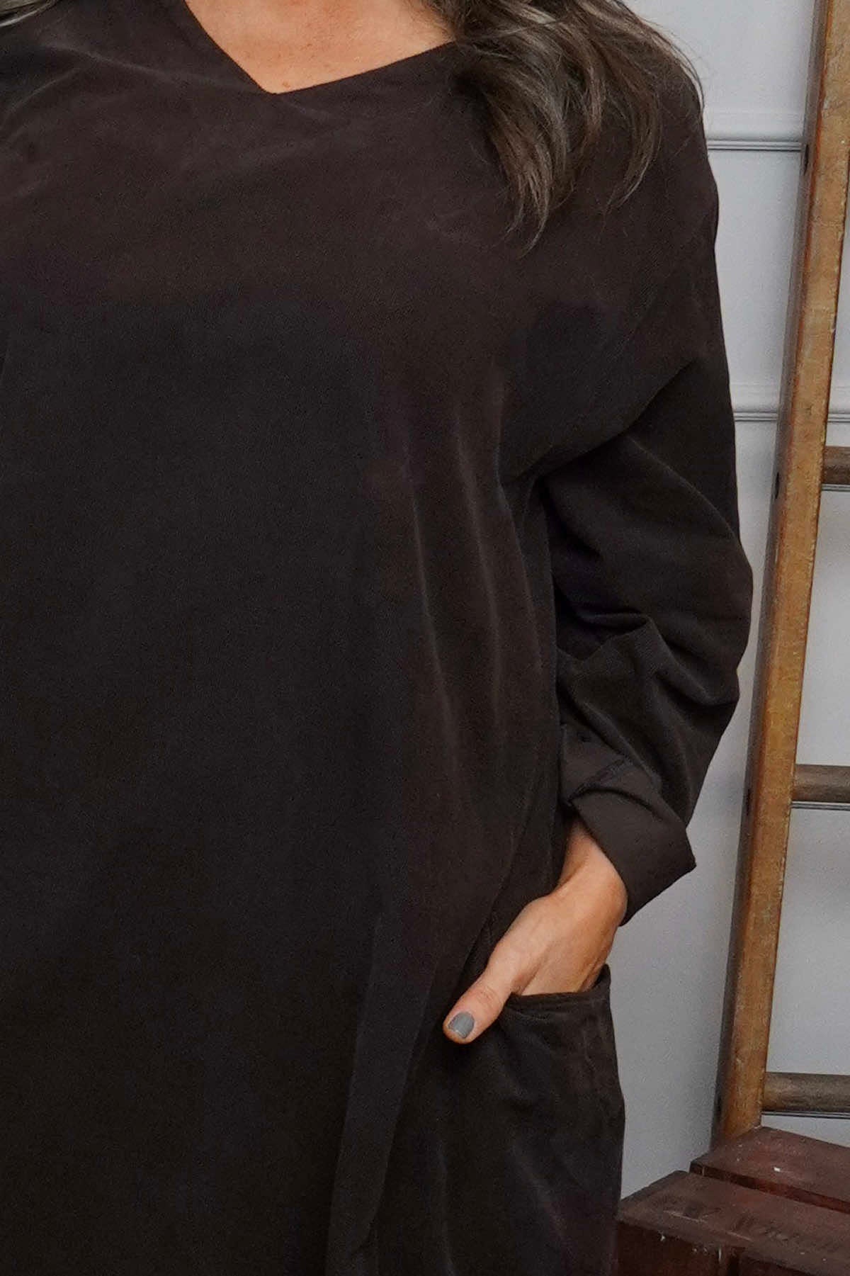 Cerys Cord Pocket Dress Cocoa